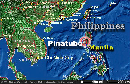 THE LOCATION OF PINATUBO